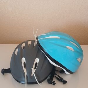 New 2 Kids Blue and Gray Bike Helmets